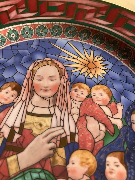 Image 1 of Assiette murale Versace par Rosenthal « Dieu est né » 2001