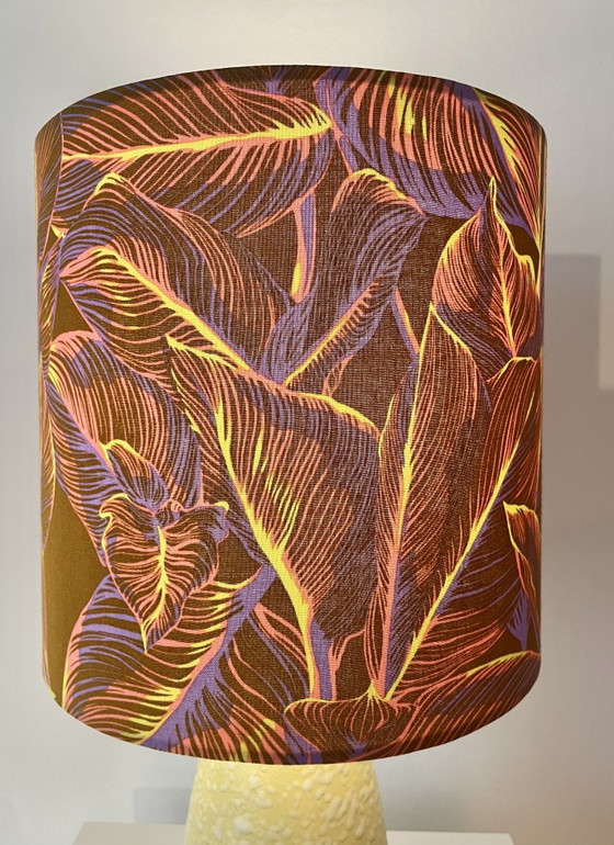 Image 1 of Scheurich table lamp from the 1950s. Upcycled, new shade, cordless.