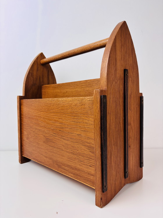 Image 1 of Antique original Amsterdam School magazine rack 1920