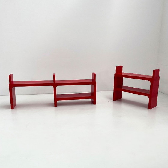 Estantería modular roja de Olaf Von Bohr para Kartell, años 70 – Librerías, Plastic (photo 5 of 13)
