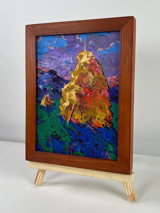 Image 1 of Original Oil Painting Summer Nature Landscape Evening shadows on the path
