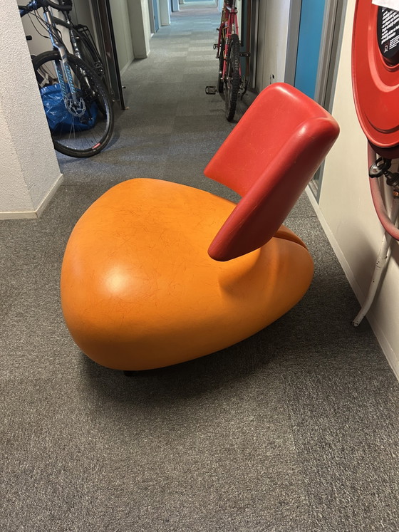 Image 1 of Leolux Pallone Red Orange armchair Mellow Edition