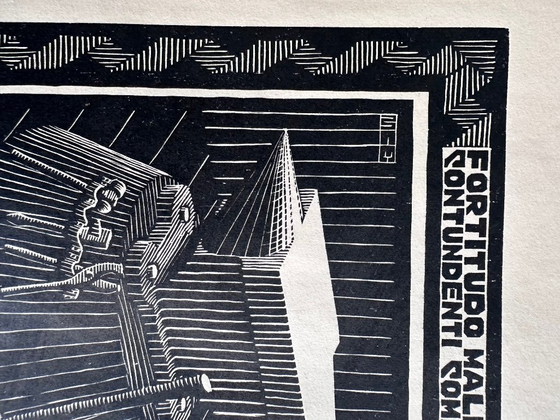 Image 1 of Escher wood engraving 1931 Emblemata