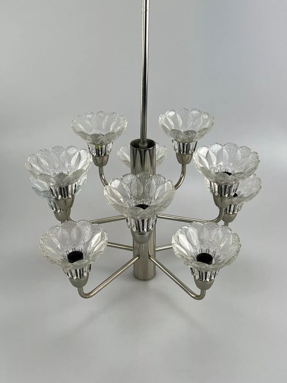 Image 1 of 60s 70s lamp plafondlamp kroonluchter kroonluchter glas space age