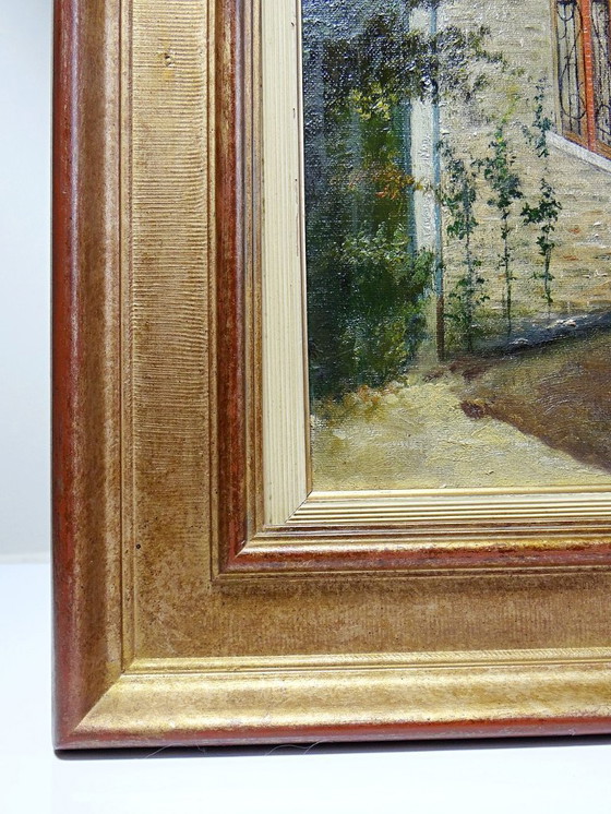 Image 1 of Grand tableau "Villa Camille" ancien années 40-60 huile sur toile signé M.Lesoll