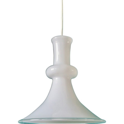 Vintage "Etude" hanglamp in opaline glas van Mickael Bang voor Holmegard, Denemarken 1972