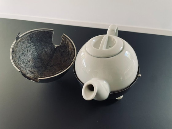 Image 1 of Servizio da tè/caffè vintage – ceramica e acciaio inossidabile – 3 pezzi