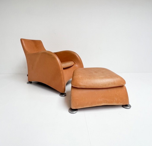 Fauteuil Montis Loge avec repose-pieds par Gerard van den Berg, années 1980
