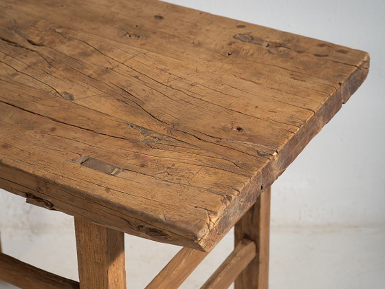 Antieke houten console tafel (ca. 1920) #6, Bruin, Rustic (foto 35 van 37)