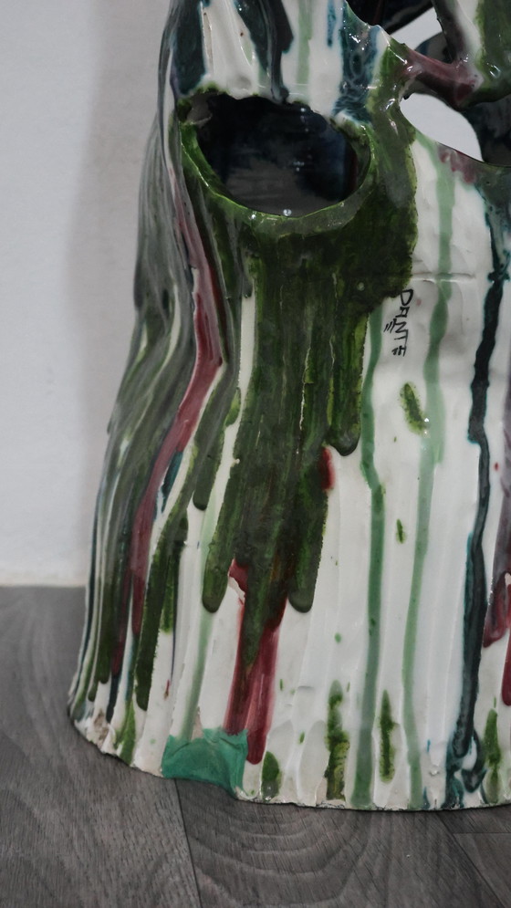 Image 1 of Ernesto Treccani Attr. Keramische tafel- of vloerlamp, modern design