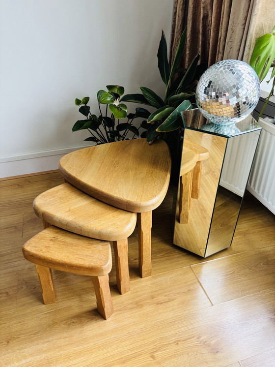 Image 1 of Set van 3 houten vintage nesting tables 