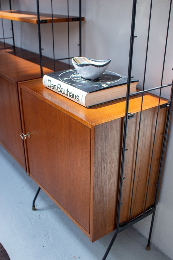 Image 1 of Vintage teak string shelf sideboard highboard 60s
