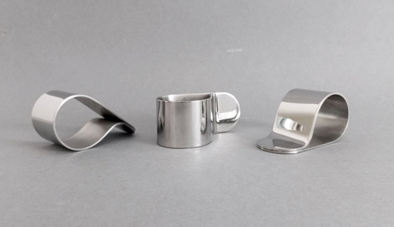 Image 1 of 3x portatovaglioli modernisti Sergio Mazza - Krupp Berndorf Milano anni '70