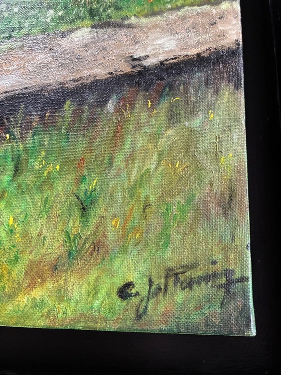 Image 1 of Oil on canvas "Stream in the undergrowth"