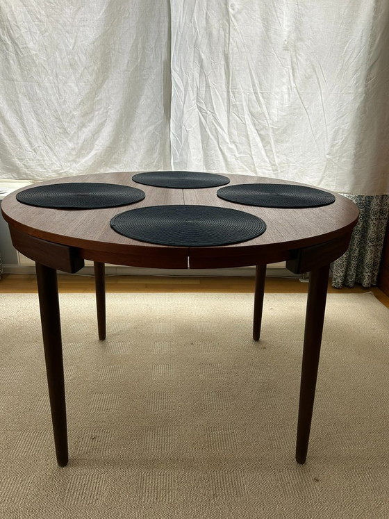 Hans Olsen „Roundette“ für Frem Røjle – Tisch + 6 Stühle – Dänisches Design – Esszimmergarnitur, Wood (photo 19 of 19)