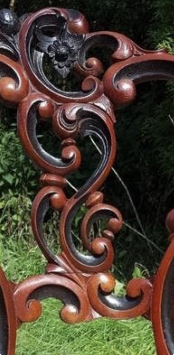 Image 1 of 4 Horrix Barock-Esszimmerstühle im Biedermeier-Stil aus Leder