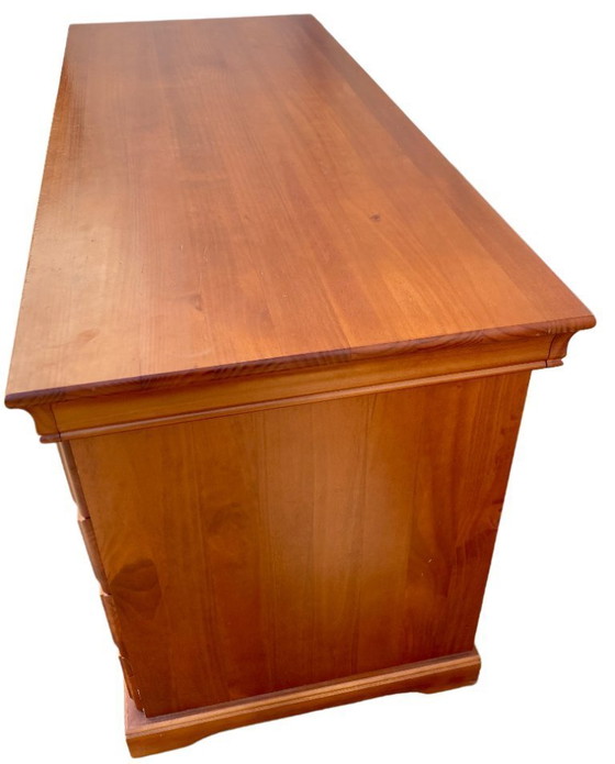 Image 1 of Louis Philippe style pine executive desk