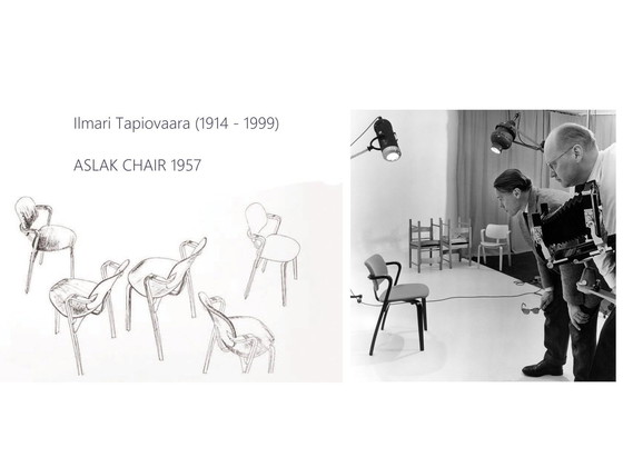 Image 1 of Orig. Asko Ilmari Tapiovaara Aslak Sedia 1946 FIN anni &#39;70 Sedia Arancione Artek