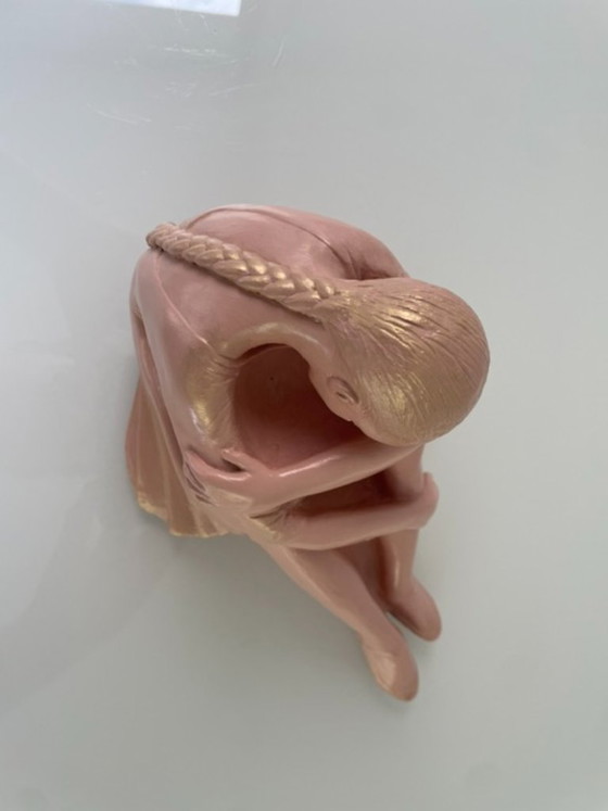 Image 1 of Statue vintage de danseuse de ballet rose