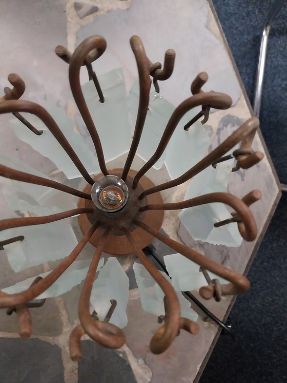 Image 1 of Juego de 3 lámparas de mesa de Brand van Egmond "detrás del cristal esmerilado"