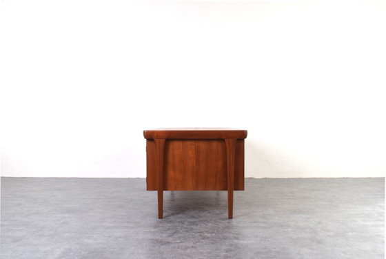 Image 1 of Danish Teak Freestanding Desk by Ib Kofod-Larsen for Faarup Møbelfabrik, 1960s