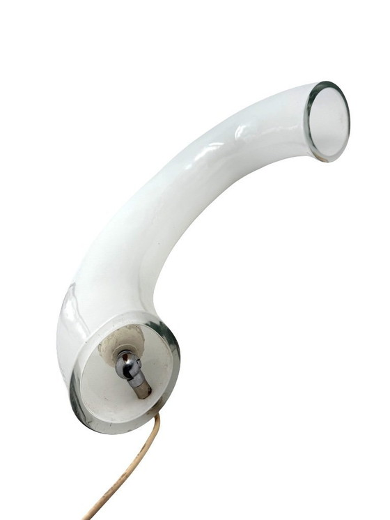 Image 1 of Witte Murano Glas Sculpturale Lamp, Barbini Italië 1970