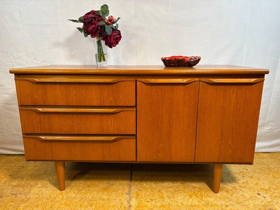 Image 1 of Mid-Century Retro Vintage Teak Sideboard by Sakol 1960  Danish Design Influence • British Craftsmanship • Timeless Storage  