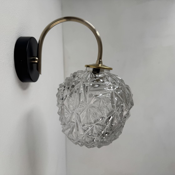 Image 1 of COPPIA DI APPLIQUES VINTAGE IN VETRO STAMPATO