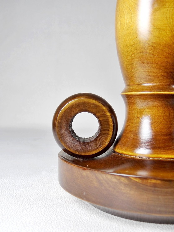 Image 1 of Large Vintage Hand-Turned Wood Candleholder