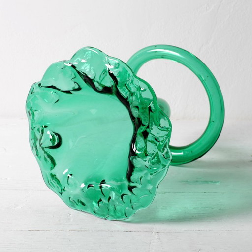 Vintage Green Glass Art Vase / Hand-blown Home Decor / Stilvetro / Rome / Italy / 1980s