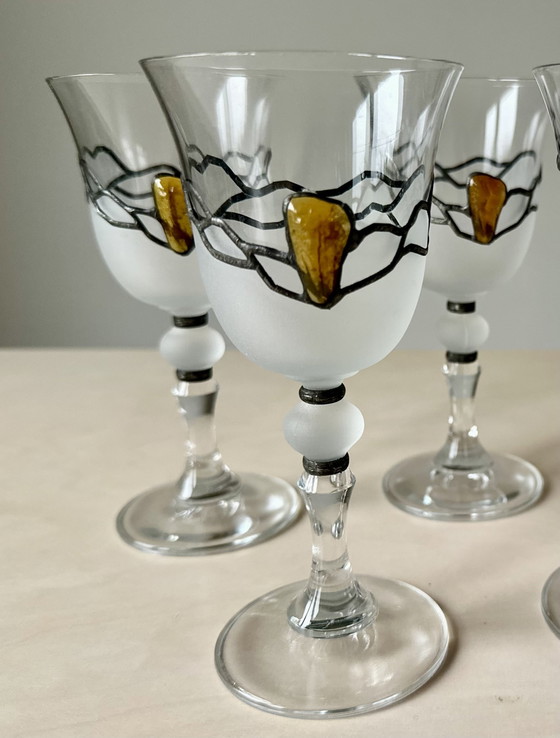 Image 1 of 5 bicchieri da vino vintage in stile art déco