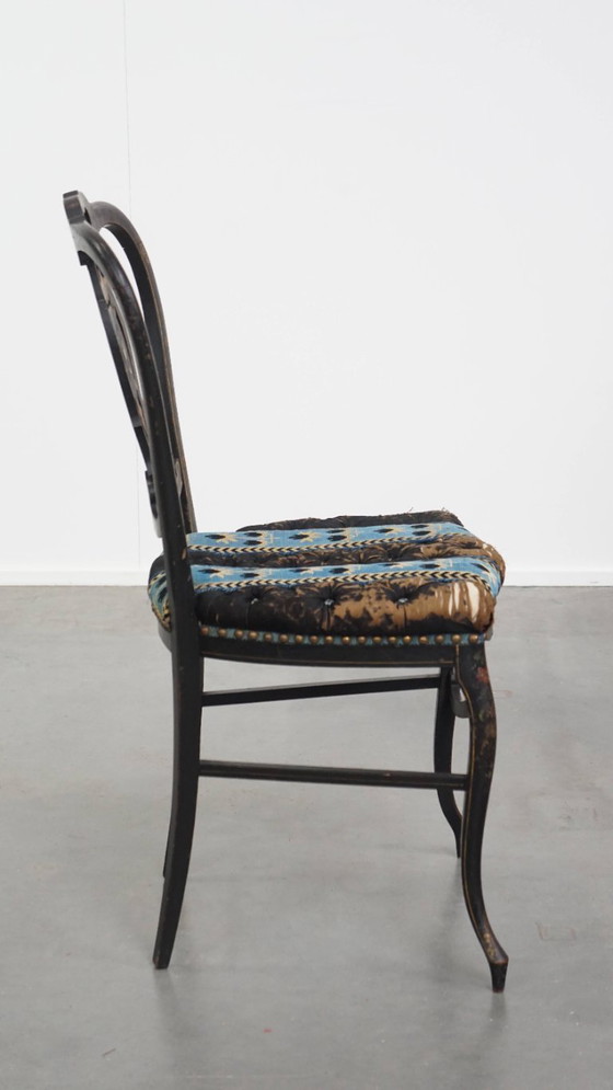 Image 1 of Antiker französischer Stuhl Napoleon 3 mit Perlmuttintarsien