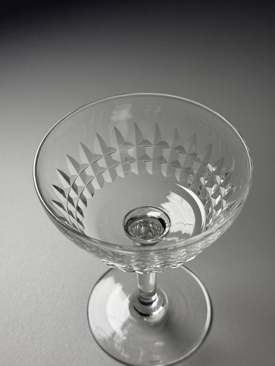 Image 1 of Val Saint Lambert - Set di 6 coppe di cristallo - Servizio Mery. Art Déco anni '40