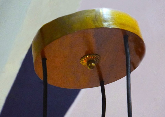 Image 1 of Lustre à trois lumières en verre gravé de Flavio Poli pour Seguso Vetri d’Arte, années 1950