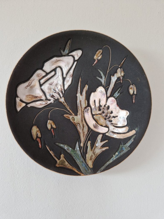Image 1 of Piatto da parete.Decorazione floreale.Ruscha.Germania