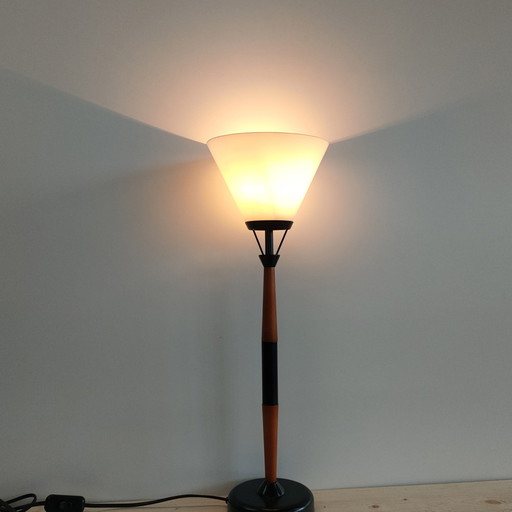 Vintage Massive Bureaulamp Met Opaline Kap