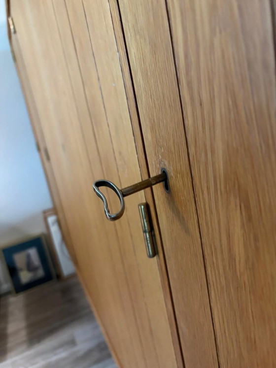 Wooden Storage cabinet with four doors, MTP Ikea, Metal, Brown, Mid Century Modern (photo 4 of 7)