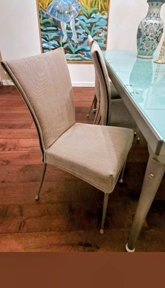 Image 1 of Mesa de comedor de cristal con 6 sillas.