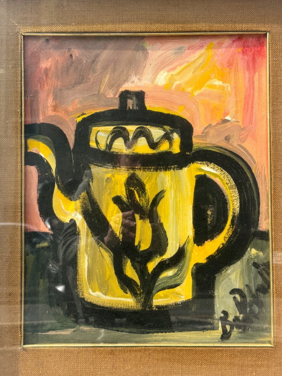 Oil Painting on Canvas Still Life with Coffee Pot by Gustavo Boldrini, 70s – Paintings & Drawings (photo 3 of 10)