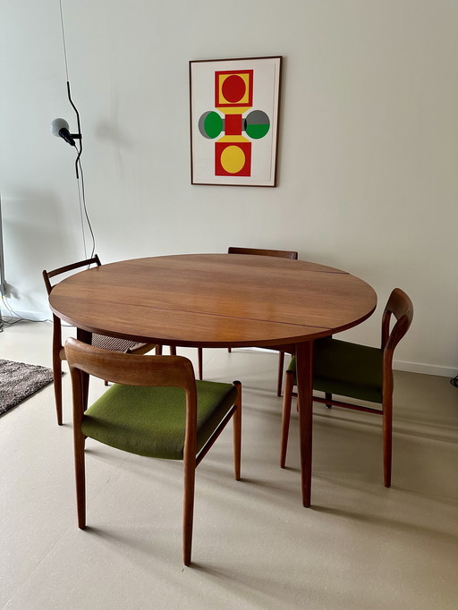 Bellissimo set da pranzo con 4 sedie Niels Otto Møller