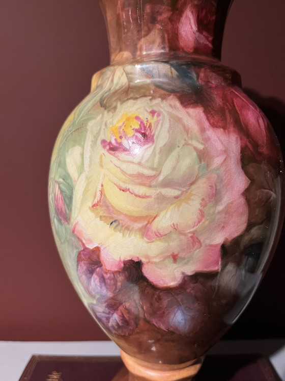 Image 1 of Vaas Royal Bonn Germany floral Art Deco 38 cm 