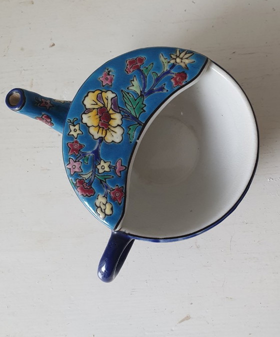 Rare Antique Mustache Head / Sippy Cup - Emaux De Louvière – Decorative Objects, Ceramic (photo 3 of 8)