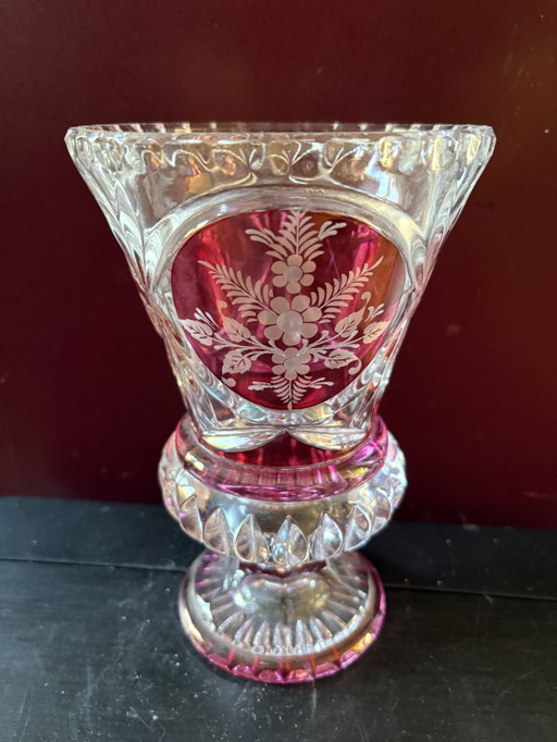 Elegant vintage crystal vase, 21 centimeters – vazen (photo 2 of 6)