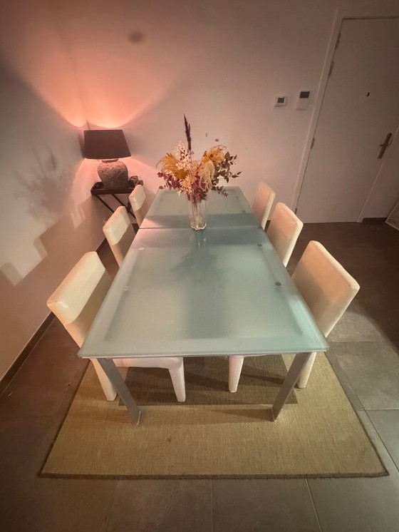 Image 1 of 6x B&B Italia Vol Au Vent design stoelen, Mario Bellini, wit leer