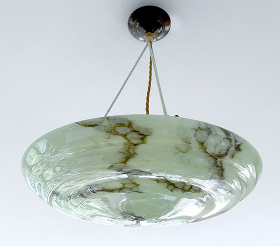 Image 1 of Art Deco Glas & Bakeliet Hanglamp