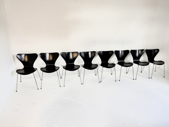 Image 1 of 8x Sillas Fritz Hansen negras