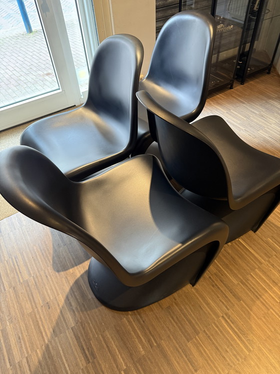 Image 1 of 4 chaises Verner Panton Vitra noires
