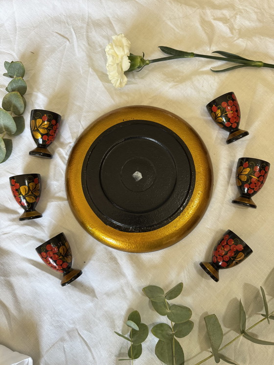 Image 1 of Russisch glaswerk en dienbladenservice