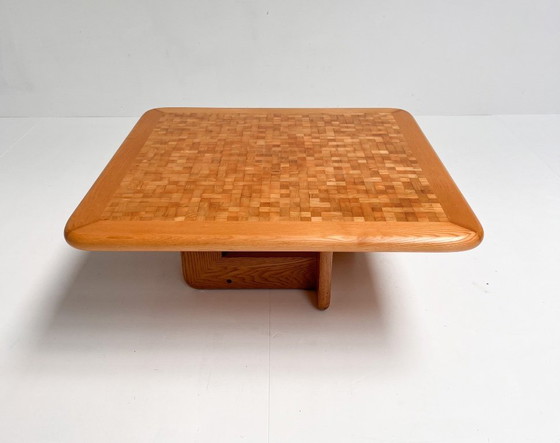Image 1 of Couchtisch aus Buchenholz mit Mosaikintarsien, Middelboe und Lindum zugeschrieben, 1970er Jahre