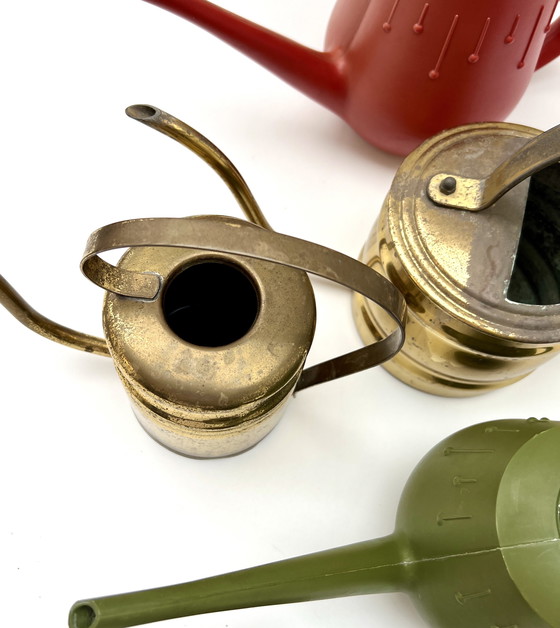 Image 1 of Collection of watering cans – 2× Ebert, 2× brass (1960s) & 1× very old copper can (around 1900)
